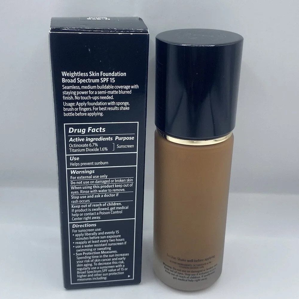 Bobbi Brown Weightless Skin Foundation SPF15 N-090 Neutral Walnut 30ml Full Size